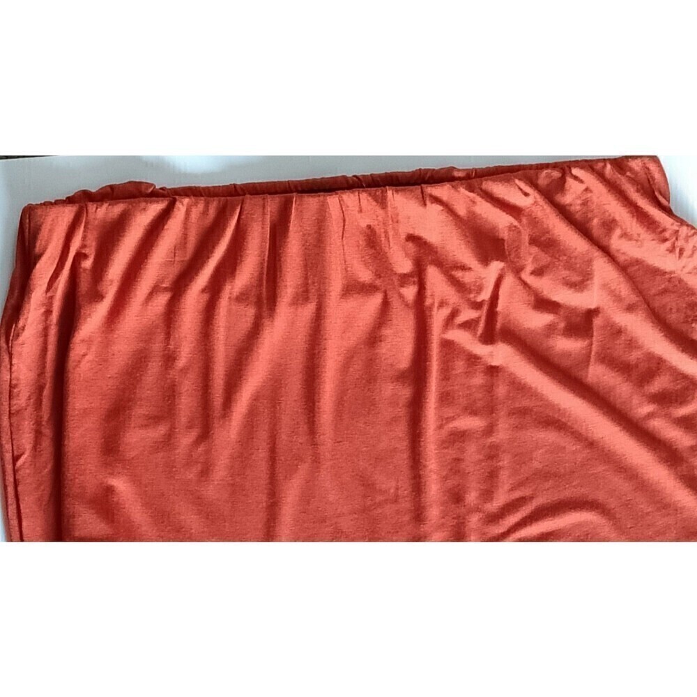 Olivia Blu Skirt Size 3X Orange Drawstring Ruched Sides Stretch Mini To Knee - Picture 5 of 6